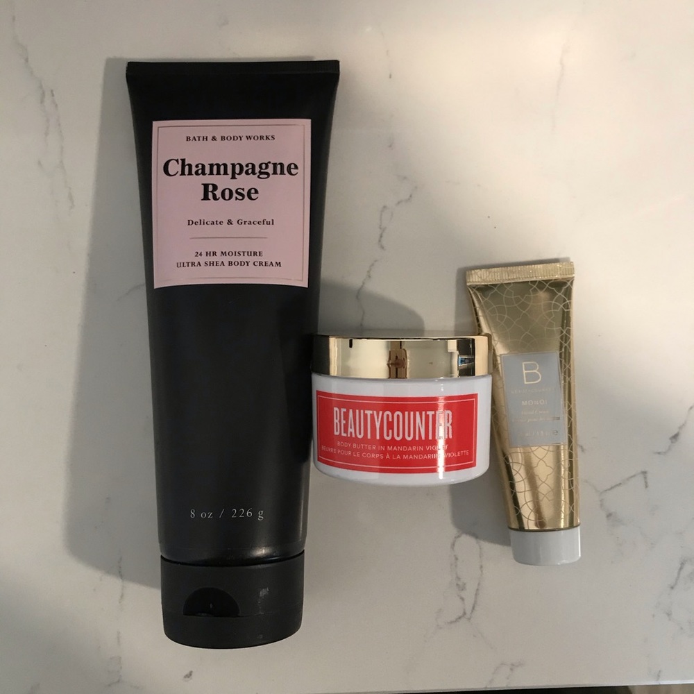 Bath & Body Works and Beautycounter lotion bundle
